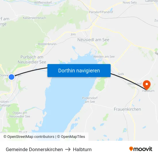 Gemeinde Donnerskirchen to Halbturn map