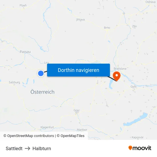 Sattledt to Halbturn map