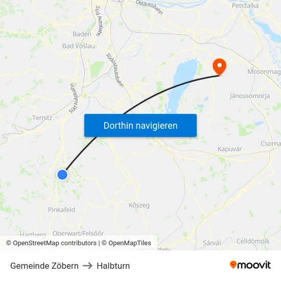 Gemeinde Zöbern to Halbturn map