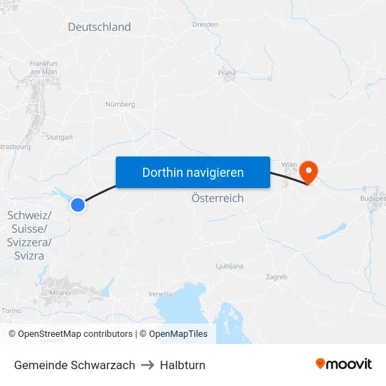 Gemeinde Schwarzach to Halbturn map
