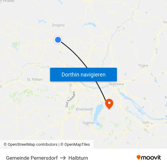 Gemeinde Pernersdorf to Halbturn map