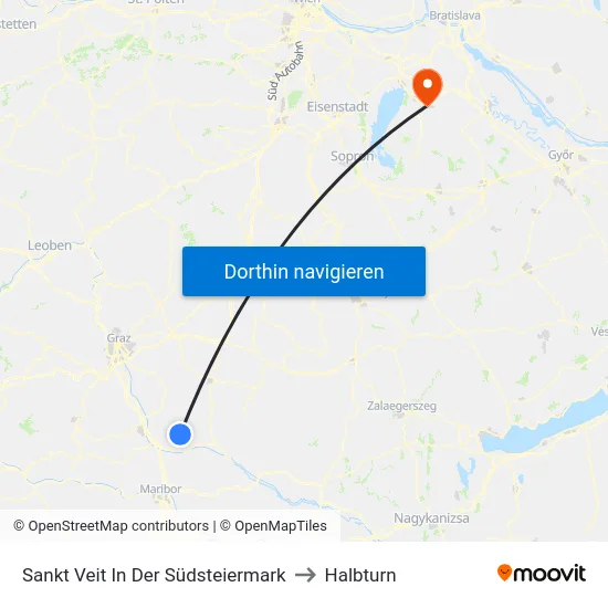 Sankt Veit In Der Südsteiermark to Halbturn map