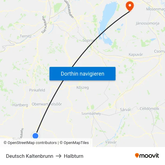 Deutsch Kaltenbrunn to Halbturn map