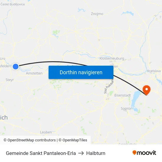 Gemeinde Sankt Pantaleon-Erla to Halbturn map