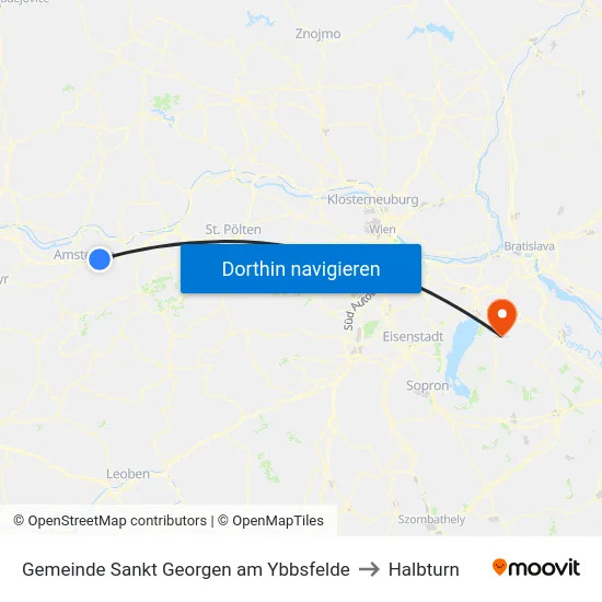 Gemeinde Sankt Georgen am Ybbsfelde to Halbturn map
