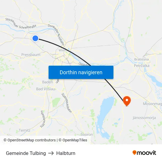 Gemeinde Tulbing to Halbturn map