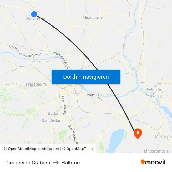 Gemeinde Grabern to Halbturn map