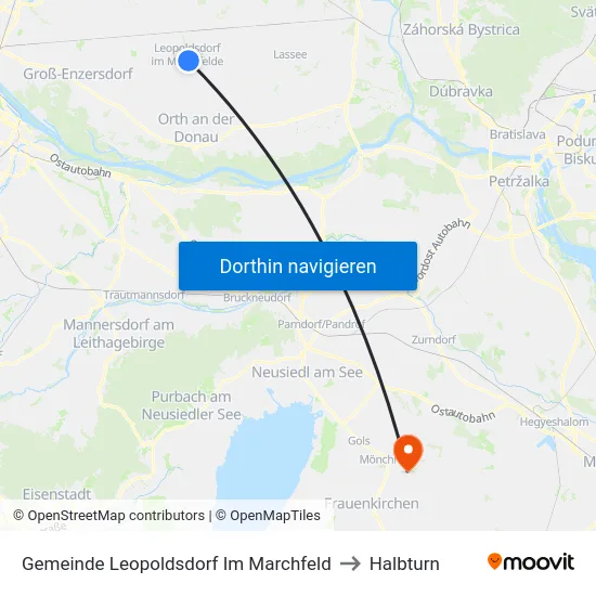 Gemeinde Leopoldsdorf Im Marchfeld to Halbturn map