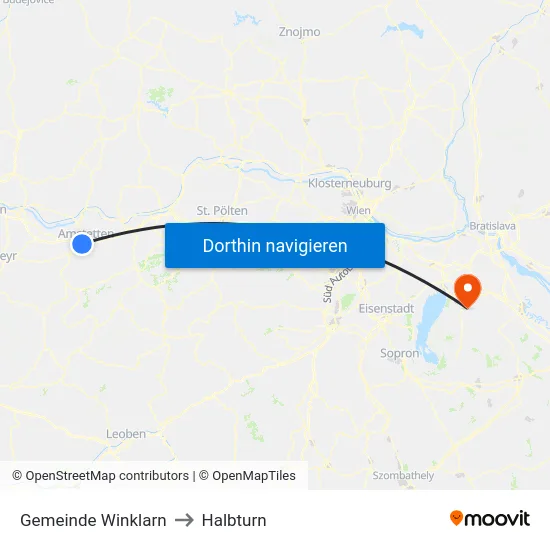 Gemeinde Winklarn to Halbturn map