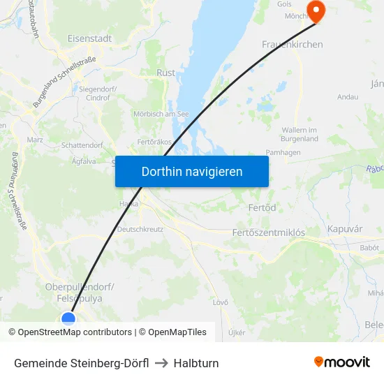 Gemeinde Steinberg-Dörfl to Halbturn map