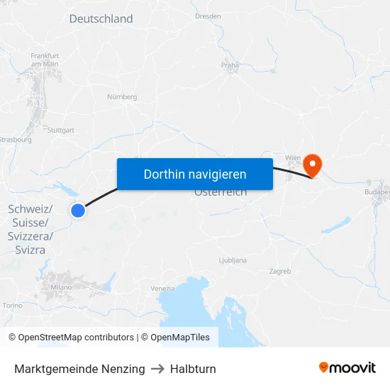 Marktgemeinde Nenzing to Halbturn map