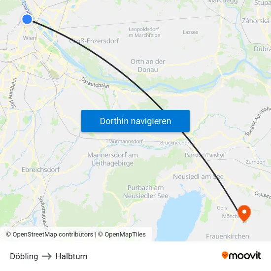 Döbling to Halbturn map