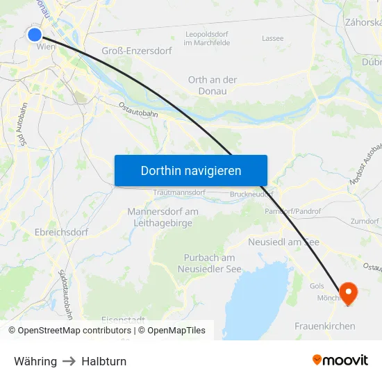 Währing to Halbturn map