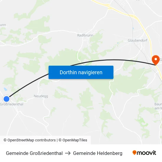 Gemeinde Großriedenthal to Gemeinde Heldenberg map