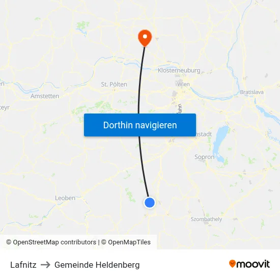 Lafnitz to Gemeinde Heldenberg map