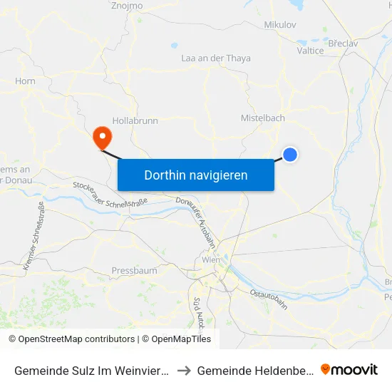 Gemeinde Sulz Im Weinviertel to Gemeinde Heldenberg map