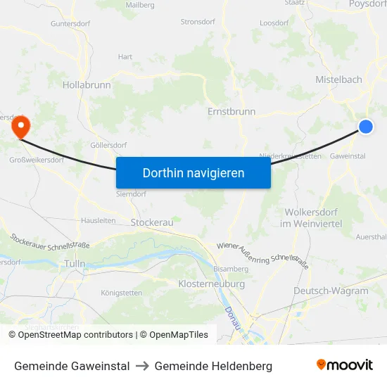 Gemeinde Gaweinstal to Gemeinde Heldenberg map