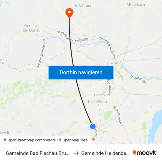 Gemeinde Bad Fischau-Brunn to Gemeinde Heldenberg map