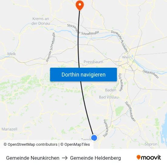 Gemeinde Neunkirchen to Gemeinde Heldenberg map