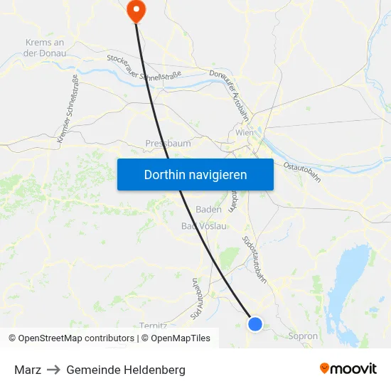 Marz to Gemeinde Heldenberg map