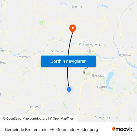 Gemeinde Breitenstein to Gemeinde Heldenberg map