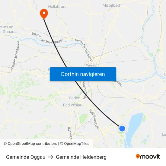 Gemeinde Oggau to Gemeinde Heldenberg map