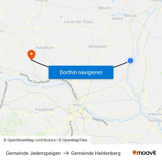 Gemeinde Jedenspeigen to Gemeinde Heldenberg map