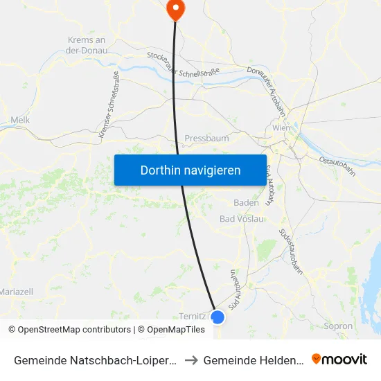 Gemeinde Natschbach-Loipersbach to Gemeinde Heldenberg map