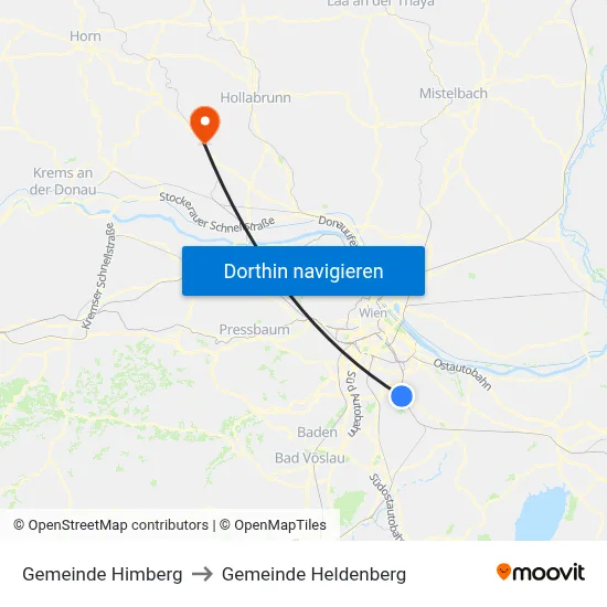 Gemeinde Himberg to Gemeinde Heldenberg map