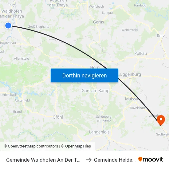 Gemeinde Waidhofen An Der Thaya-Land to Gemeinde Heldenberg map