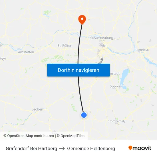 Grafendorf Bei Hartberg to Gemeinde Heldenberg map