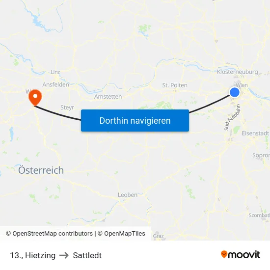 13., Hietzing to Sattledt map