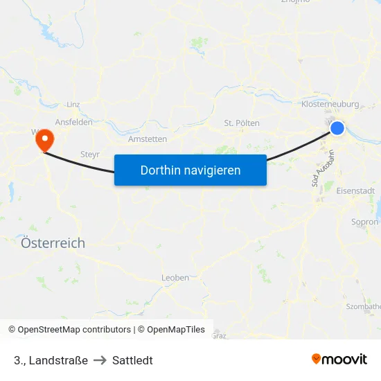 3., Landstraße to Sattledt map