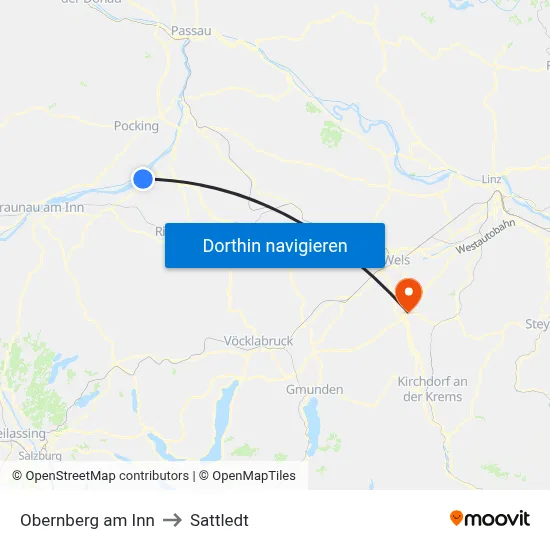 Obernberg am Inn to Sattledt map