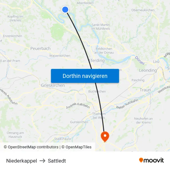 Niederkappel to Sattledt map