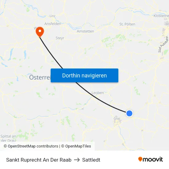 Sankt Ruprecht An Der Raab to Sattledt map