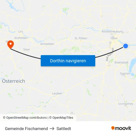 Gemeinde Fischamend to Sattledt map