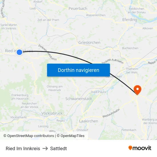 Ried Im Innkreis to Sattledt map