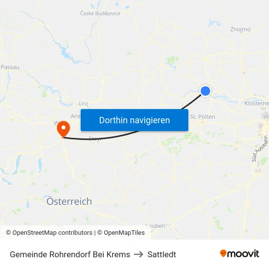 Gemeinde Rohrendorf Bei Krems to Sattledt map