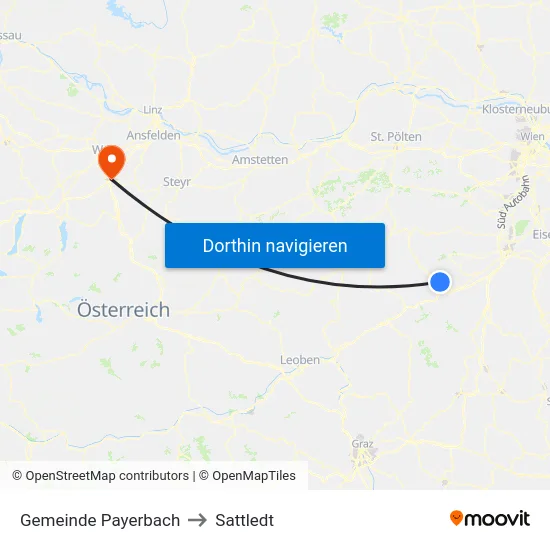 Gemeinde Payerbach to Sattledt map