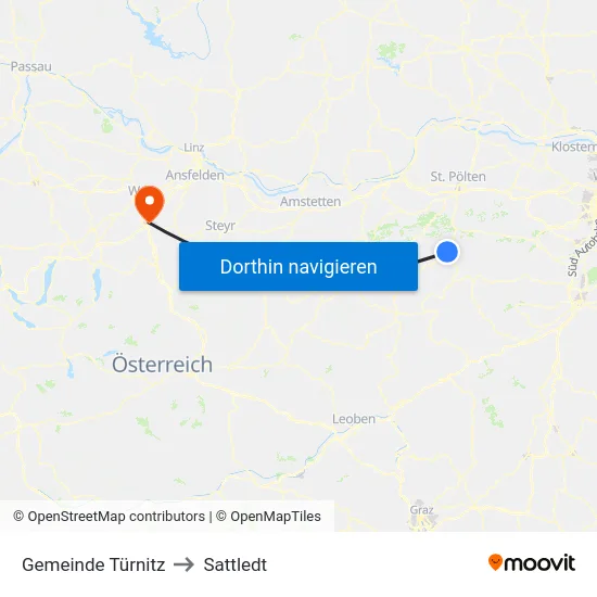 Gemeinde Türnitz to Sattledt map