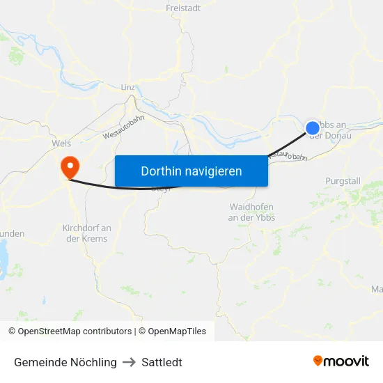 Gemeinde Nöchling to Sattledt map