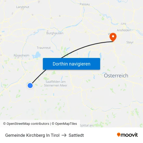 Gemeinde Kirchberg In Tirol to Sattledt map