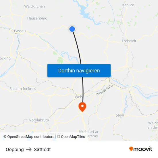 Oepping to Sattledt map