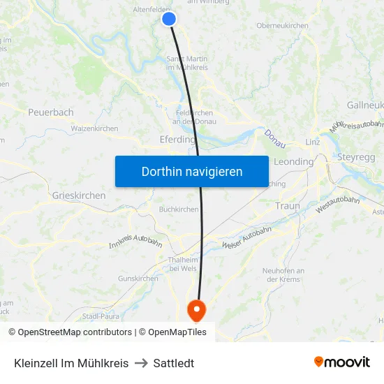 Kleinzell Im Mühlkreis to Sattledt map