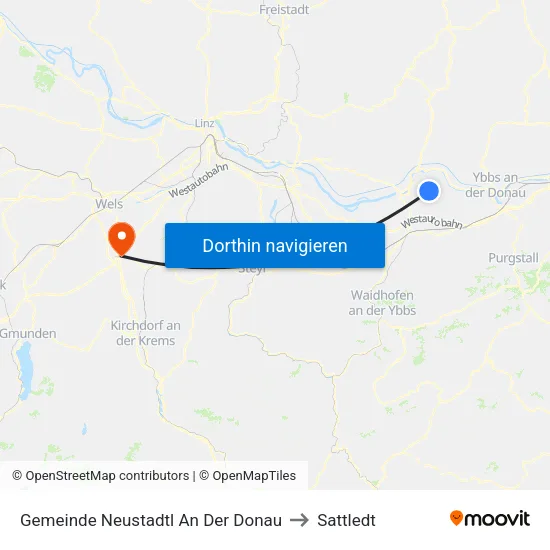 Gemeinde Neustadtl An Der Donau to Sattledt map