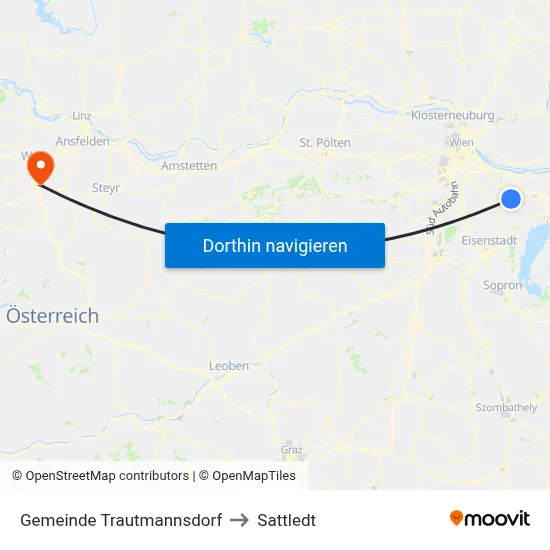 Gemeinde Trautmannsdorf to Sattledt map