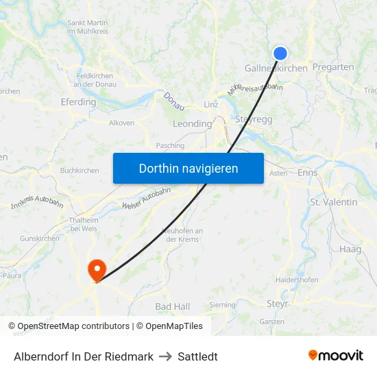 Alberndorf In Der Riedmark to Sattledt map