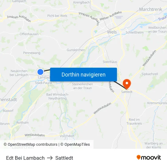 Edt Bei Lambach to Sattledt map