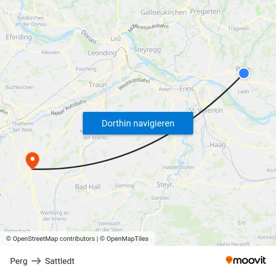 Perg to Sattledt map